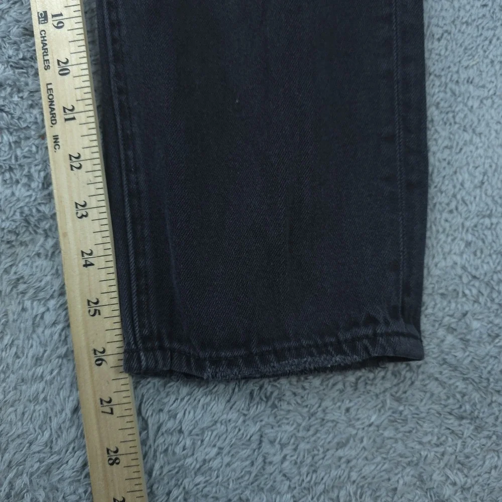 American Eagle Jeans Mens 32x26 Black Straight Distressed Stretch Denim